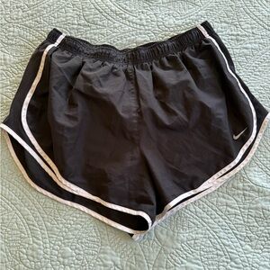 Nike Women's Black and White Athletic Shorts